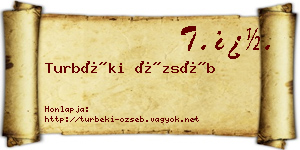 Turbéki Özséb névjegykártya